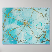 Blauw en zwart Abstract ventilator Folie Afdrukken (Voorkant)