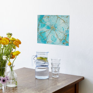 Blauw en zwart Abstract ventilator Folie Afdrukken