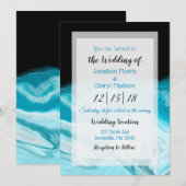 Blauw en zwart Abstract vochtig huwelijk Kaart (Voorkant / Achterkant)