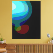 Blauw en zwart Abstracte kunst 915 Canvas Afdruk (Insitu (Woonkamer))