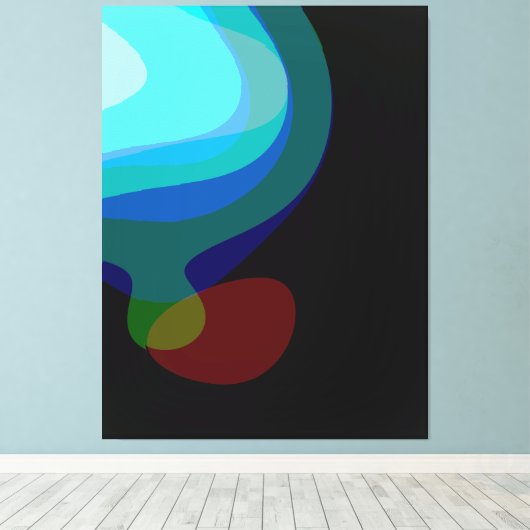 Blauw en zwart Abstracte kunst 915 Canvas Afdruk (Insitu (Houten vloer))