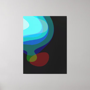 Blauw en zwart Abstracte kunst 915 Canvas Afdruk