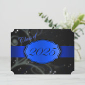 Blauw en zwart Afstuderen 2025 Kaart (Staand voorkant)