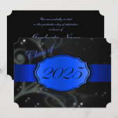 Blauw en zwart Afstuderen 2025 Kaart (Voorkant / Achterkant)