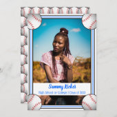 Blauw en zwart Afstuderen Aankondiging (Voorkant / Achterkant)