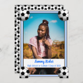 Blauw en zwart Afstuderen Aankondiging (Voorkant / Achterkant)