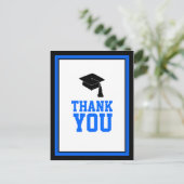 Blauw en zwart Afstuderen Hartelijk dank Briefkaart (Staand voorkant)