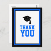 Blauw en zwart Afstuderen Hartelijk dank Briefkaart (Voorkant / Achterkant)