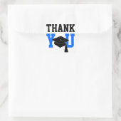 Blauw en zwart Afstuderen Hartelijk dank Vierkante Sticker (Tas)