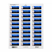 Blauw en zwart Baseball-adres Etiket (Full Sheet)