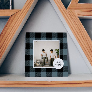 Blauw en zwart, beste opa-cadeau met foto