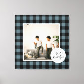 Blauw en zwart, beste opa-cadeau met foto canvas afdruk (Voorkant)