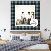 Blauw en zwart, beste opa-cadeau met foto canvas afdruk (Insitu (Slaapkamer))