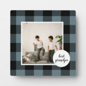 Blauw en zwart, beste opa-cadeau met foto fotoplaat (Voorkant)