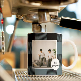 Blauw en zwart, beste opa-cadeau met foto koffiemok