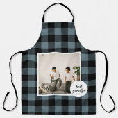 Blauw en zwart, beste opa-cadeau met foto schort (Voorkant)