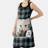 Blauw en zwart, beste opa-cadeau met foto schort (Insitu)