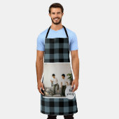 Blauw en zwart, beste opa-cadeau met foto schort (Gedragen)