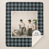 Blauw en zwart, beste opa-cadeau met foto sherpa deken (Voorkant)