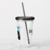 Blauw en zwart Bestman water en Drinken Acryl Drinkbeker (Links)