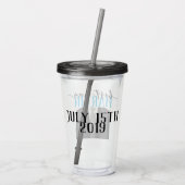 Blauw en zwart Bestman water en Drinken Acryl Drinkbeker (Achterkant)