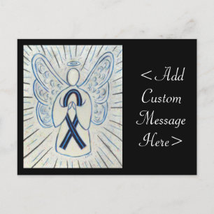 Blauw en zwart bewustzijn Ribbon Angel Art Briefka Briefkaart