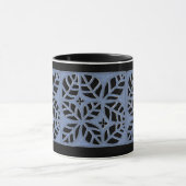 Blauw en zwart bladpatroon mok (Midden)