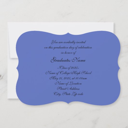 Blauw en zwart Bloemen Pet 2025 Kaart (Achterkant)