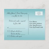 Blauw en zwart Bloemen R.S.V.P Briefkaart (Achterkant)