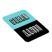 Blauw en zwart blok Retro Typografie Vaatwasser Magneet (Rechterzijde)