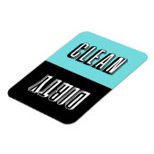 Blauw en zwart blok Retro Typografie Vaatwasser Magneet (Linkerzijde)