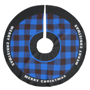 Blauw en zwart buffelplaid, vrolijk kerstfeest kerstboom rok