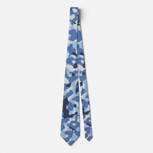 Blauw en zwart camouflage stropdas (Voorkant)
