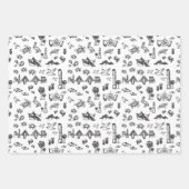 Blauw en zwart Charleston Hotel Inpakpapier Vel (Voorkant)