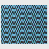 Blauw en zwart Chevron Pattern Cadeaupapier (Vlak)
