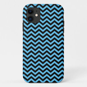 Blauw en zwart Chevron Pattern Case-Mate iPhone Case