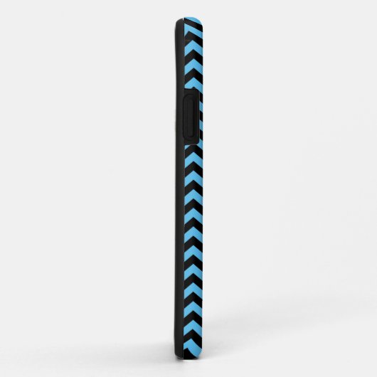 Blauw en zwart Chevron Pattern Case-Mate iPhone Case (Achterkant/rechts)