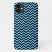 Blauw en zwart Chevron Pattern Case-Mate iPhone Case (Achterkant)