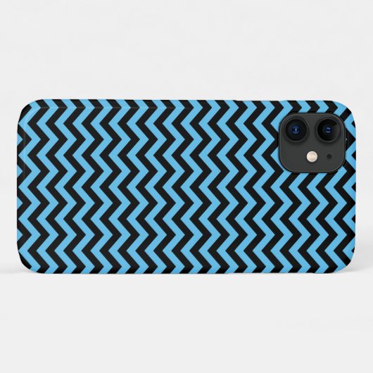 Blauw en zwart Chevron Pattern Case-Mate iPhone Case (Achterkant (horizontaal))