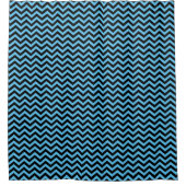 Blauw en zwart Chevron Pattern Douchegordijn (Voorkant)