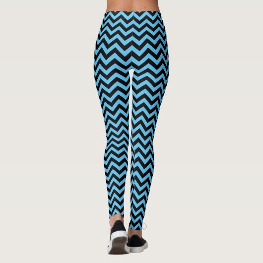 Blauw en zwart Chevron Pattern Leggings (Achterkant)