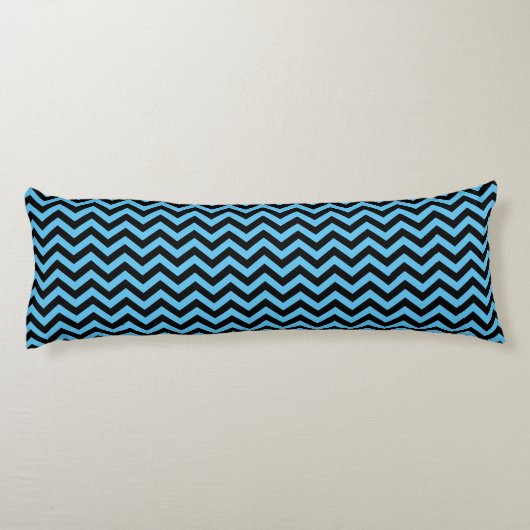 Blauw en zwart Chevron Pattern Lichaamskussen (Achterkant)