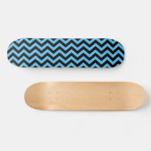 Blauw en zwart Chevron Pattern Persoonlijk Skateboard (Horizontaal)