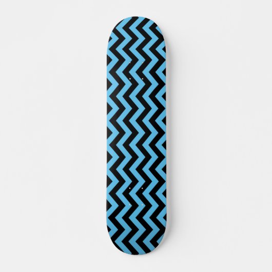 Blauw en zwart Chevron Pattern Persoonlijk Skateboard (Voorkant)