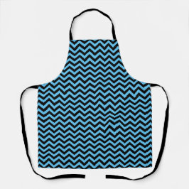 Blauw en zwart Chevron Pattern Schort