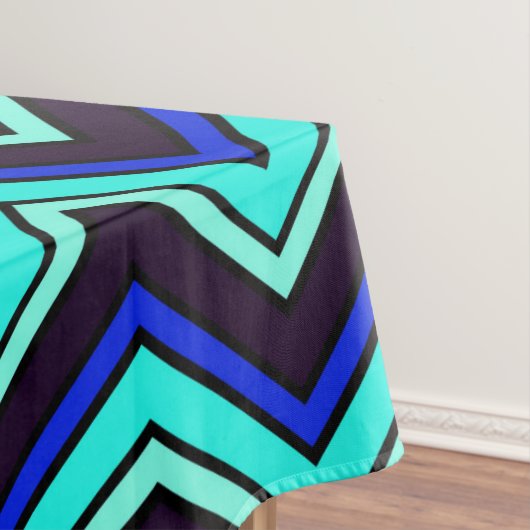 Blauw en zwart chevron zigzag patterned tafelkleed (Voorbeeld)