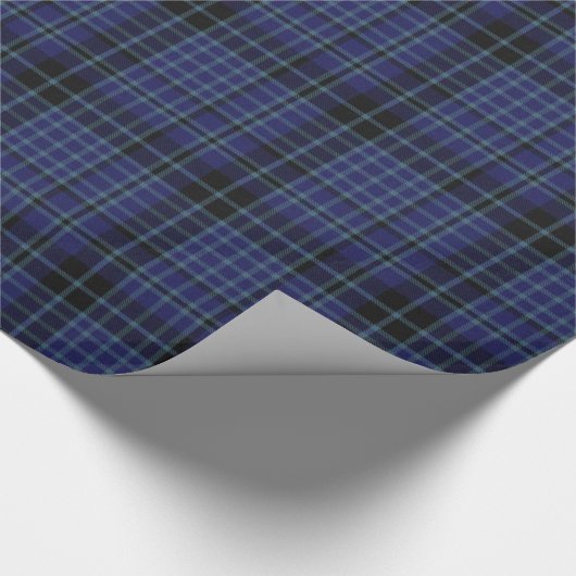 Blauw en zwart Clark Tartan Pset Wrapping Paper Cadeaupapier (Hoek)