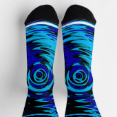 Blauw en zwart Crew Sokken met Abstracte Swirls (Top)