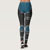 Blauw en zwart cybernetisch pantser uiterlijk leggings (Achterkant)