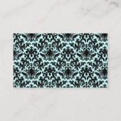 Blauw en zwart Damask Kroonluchter Plaatskaart Plaatskaartje (Achterkant)